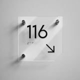Acrylic Door Number Sign — "Clear" Design
